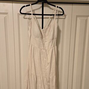 Hollister Cream Linen Maxi Sundress